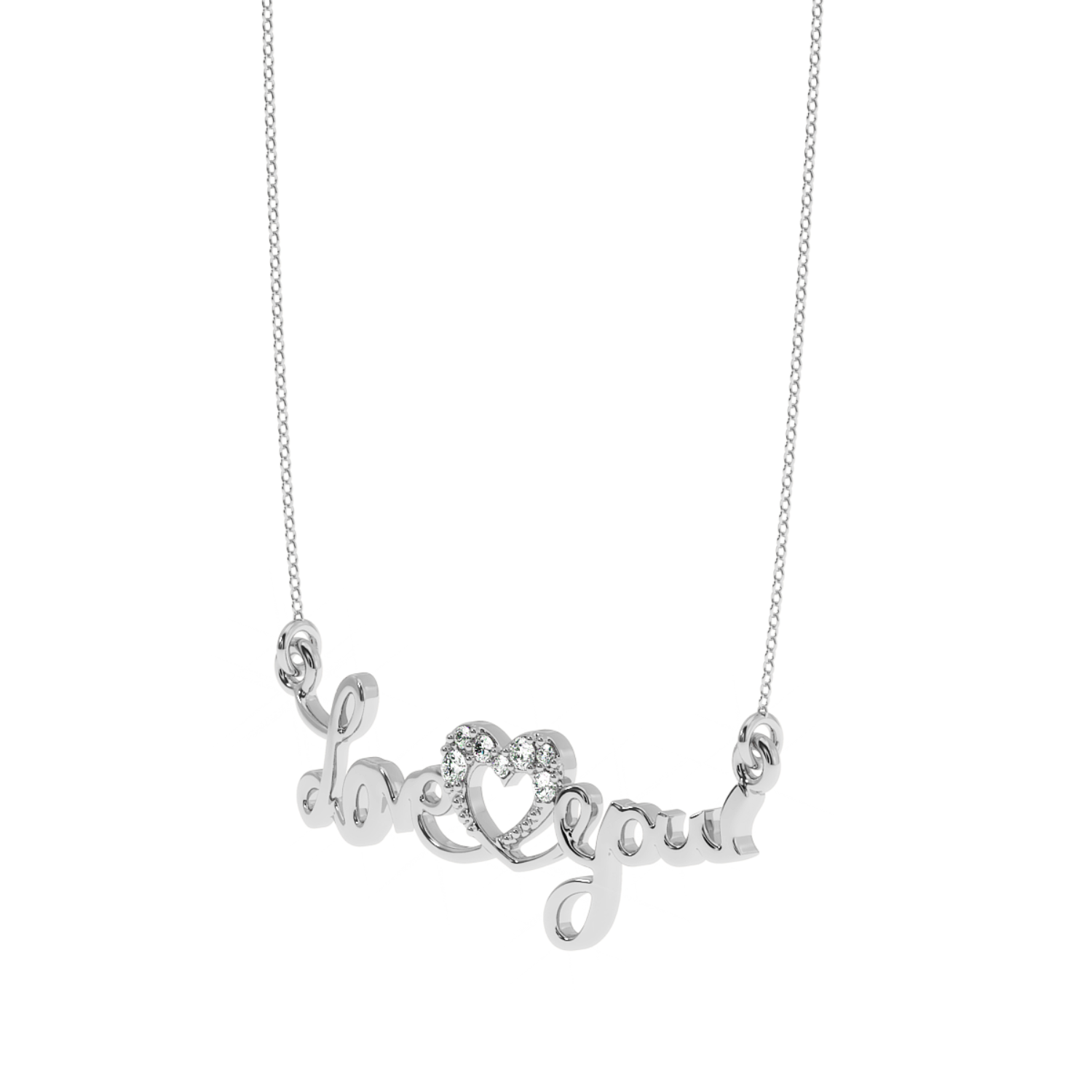 Buy Love You Heart Diamond Pendant 0.06Ct | Solitairekart